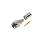 RF Industries RFU-600-1X Mini UHF Male Connector of 50 Ohm, to Crimp on LMR-240, RG-8/X, 9258 Cables, Nickel, Gold / Delrin.