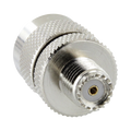 RF Industries RFU-626 Straight Adaptor from Mini UHF Female to UHF Male (PL-259), Nickel/ Gold/ PTFE.