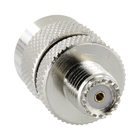 RF Industries RFU-626 Straight Adaptor from Mini UHF Female to UHF Male (PL-259), Nickel/ Gold/ PTFE.