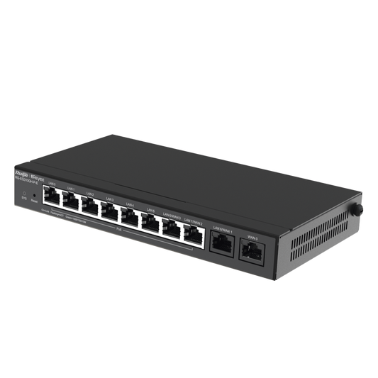 Reyee RG-EG310GH-P-E(US) 10-Port High-Performance Cloud Managed PoE Router, 1.5 Gbps Throughput, Multi-WAN, Intelligent Load Balancing, High-Performance VPN Ideal for Office Networks