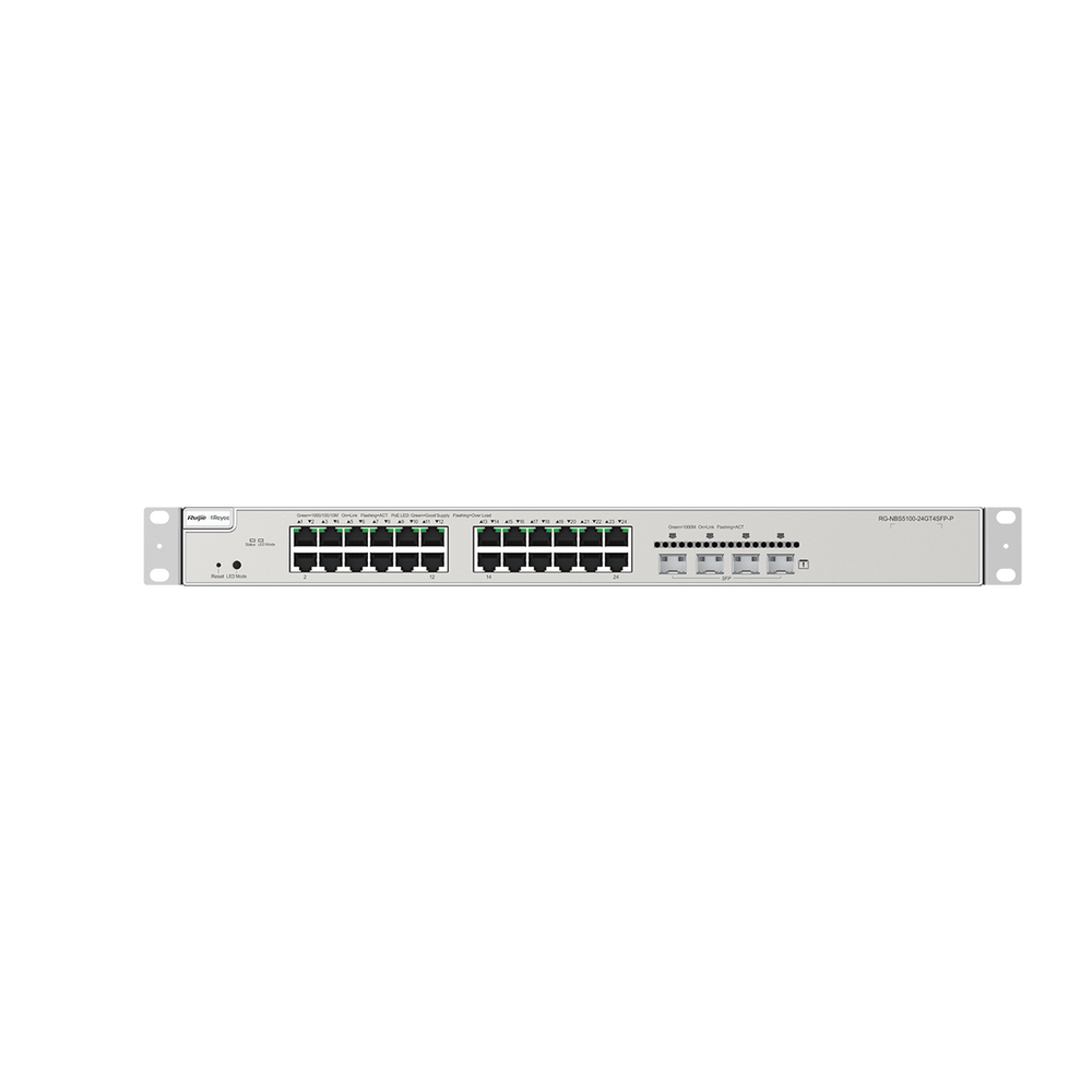 Reyee RG-NBS5200-24GT4XS-P(US) Layer 3 PoE Switch With 24 Gigabit Ports And 4 SFP+ Uplinks, Enterprise-Grade Performance And Advanced Security To Protect Your Network, With Free Management Via Ruijie Cloud