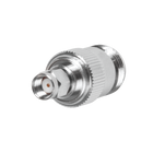 RF Industries RP-3452 Straight Adaptor, from Reverse Polarity SMA Male to N Female Connector, Nickel/ Gold/ PTFE.