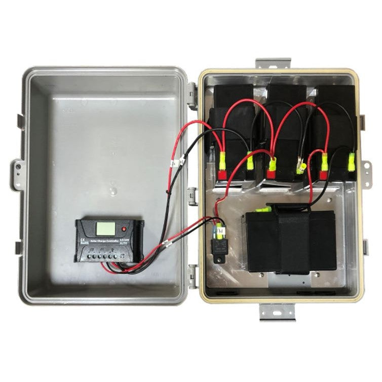 Tycon RemotePro8W Remote Power System. 36Ah Battery. 35W Solar. 12V PWM Controller. Polycarbonate Enclosure. 12V 40A output for pumps