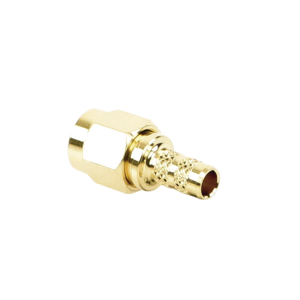 RF Industries RSA-3000-1C SMA Male Connector to Crimp on RG-58/U Cable, Gold/ Gold/ PTFE