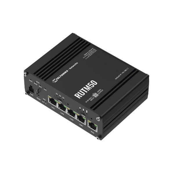 Teltonika RUTM50 5G Dual-SIM Router, up to 3.4 Gbps, RUTM50000000, 4 Ethernet Ports + 1 WAN Port, Wi-Fi Wave-2 802.11ac up to 867 Mbps, USB, Certificates: FirstNet, AT&T, T-Mobile Verizon