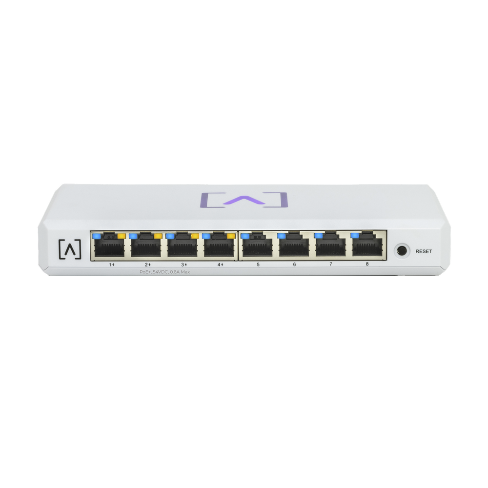 Alta Labs S8-POE Managed Gigabit PoE+ Switch / 8 ports 10/100/1000 Mbps / 4 PoE+ Ports / Up to 60W / Alta Labs Cloud.