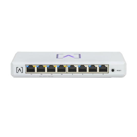 Alta Labs S8-POE Managed Gigabit PoE+ Switch / 8 ports 10/100/1000 Mbps / 4 PoE+ Ports / Up to 60W / Alta Labs Cloud.