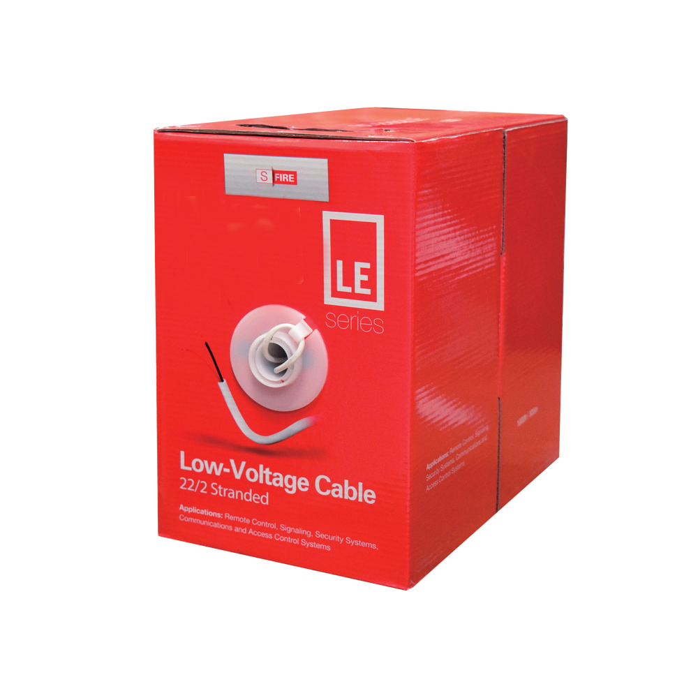 Sfire SF-22-02-LE 1000 ft Reel of Cable / 22 AWG / 2 Conductor / Type CCA / White Color / Applications in Intruder Alarms / Access Control / Automation / Intercoms TV and Doorphones