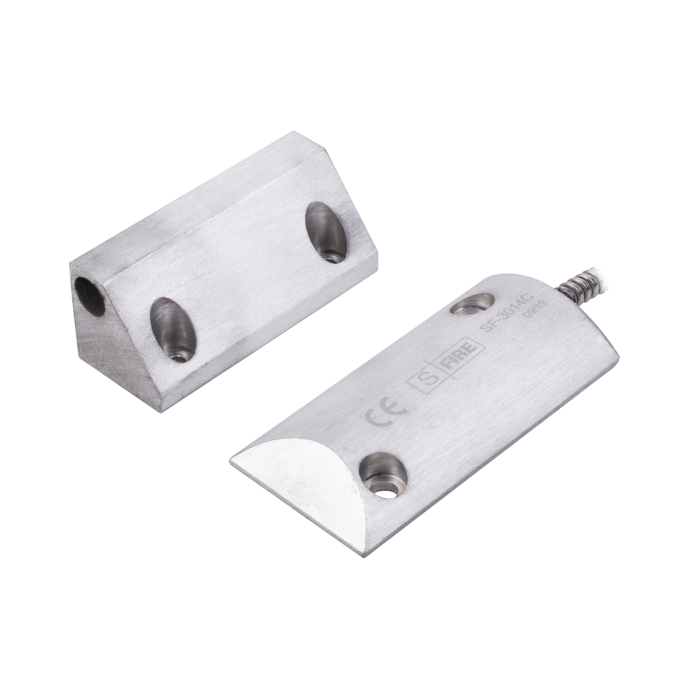 Sfire SF-3014-C Magnetic Contact, NO Floor Applications, Heavy Duty, Supplied with 20" Shielded Cable