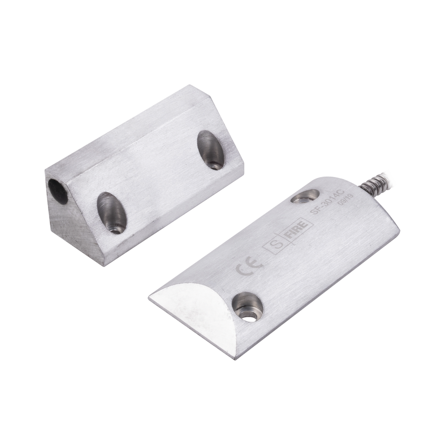 Sfire SF-3014-C Magnetic Contact, NO Floor Applications, Heavy Duty, Supplied with 20" Shielded Cable