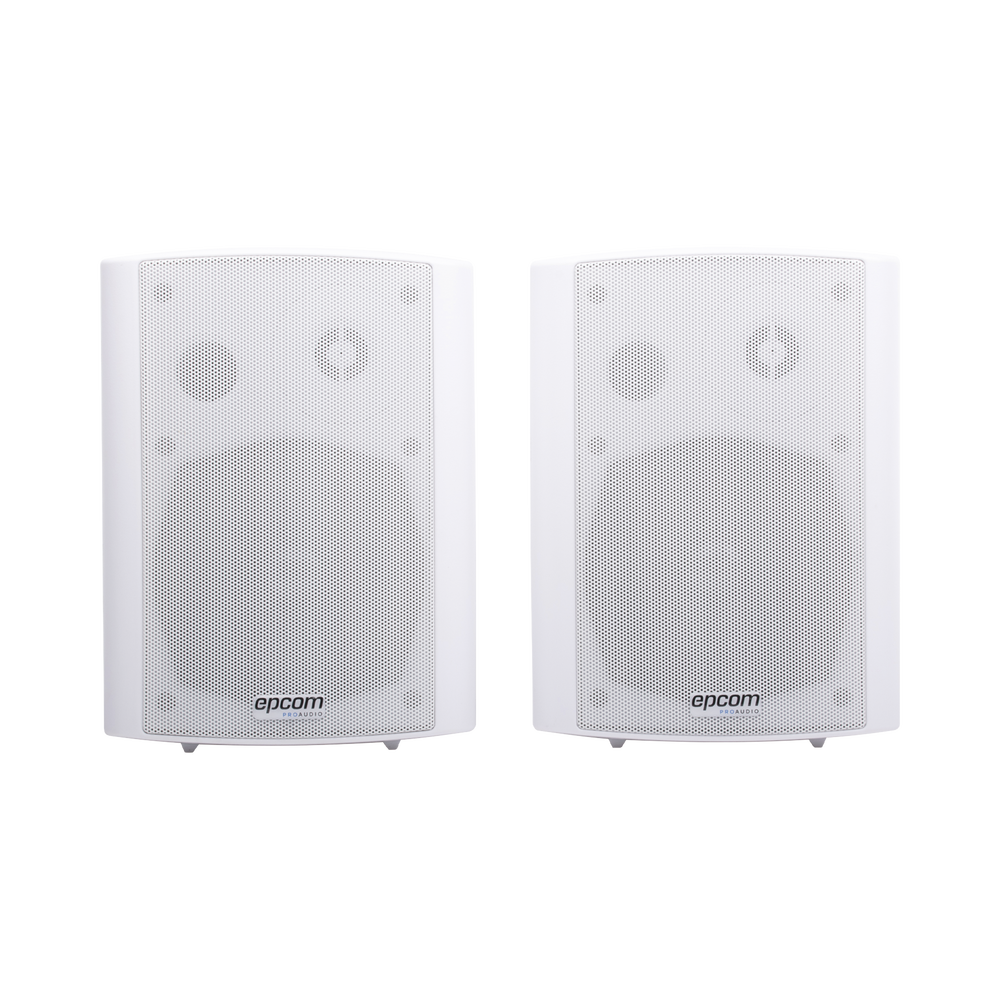 Epcom Proaudio SF-775AW RMS 20Wx2@8ohm Active Wall Mount Speaker plus 20W Passive, ABS body, Metal Grille & Mounting Bracket, 5"+1.5" , White Color
