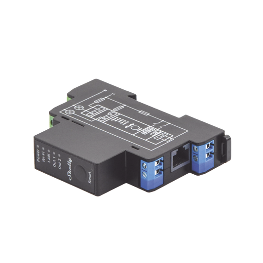 Shelly SHELLYPRO2PM Wireless Switch Relay for Home Automation, App Works with iOS and Android, Max Charge 16A / FCC & UL