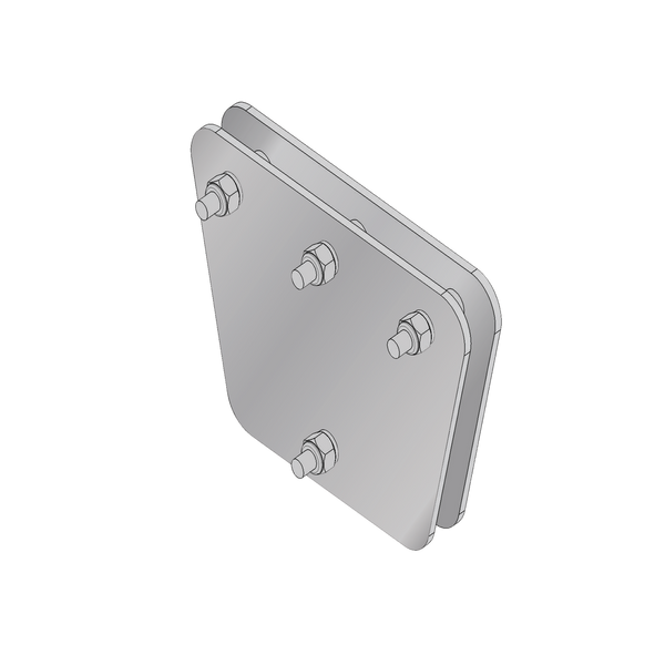 Syscom Towers SP-202030-G Equalizing Plates with Screws and Spacers, for 3 Guyed. Hot-dip Galvanized (7.87 x 7.87 x 11.81 in)
