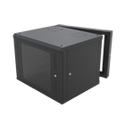 Linkedpro SR-1909-GAP-V4 Wall-Mount Swing Cabinet (with Rear Frame) with 19" Rack and 9 Units. Tempered Glass Window.