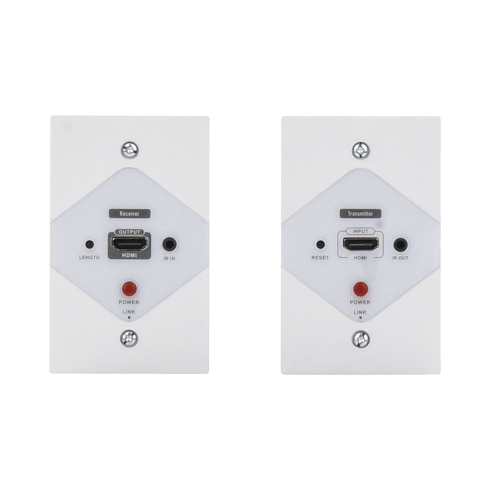 Epcom Titanium TT372W HDMI Extender Kit on WALL PLATES for distances of 40 meters / Resolution 1080P @ 60 Hz / Cat 6/6A/ 7 / HDR / Zero Latency / Supports Remote Control / 2.74 x 4.49" wall plate (US standard size ).