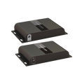 Epcom Titanium TT383VGA VGA Extender Kit over Cat 5e/6 network cable / Resolution 1080P @60Hz / Transmission distance 100 m with Cat5e and 120 m with Cat6. / 3.5mm audio jack / Output resolution indicator / Power supply included.