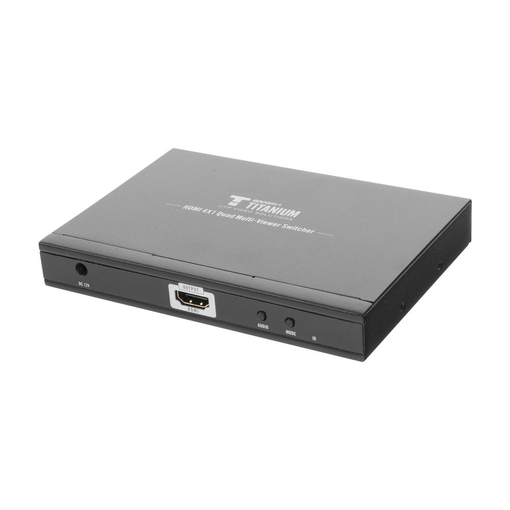 Epcom Titanium TT401MS 4X1 HDMI VIDEO MATRIX (Splitter) / 4 Inputs to 1 HDMI Output / 1080p @ 60Hz / Different Display Modes / Full Screen, Dual Mode, Quad Mode / Switching by Button or Remote Control / Audio Control Button.