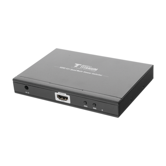 Epcom Titanium TT401MS 4X1 HDMI VIDEO MATRIX (Splitter) / 4 Inputs to 1 HDMI Output / 1080p @ 60Hz / Different Display Modes / Full Screen, Dual Mode, Quad Mode / Switching by Button or Remote Control / Audio Control Button.