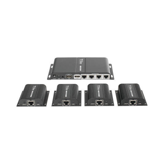 Epcom Titanium TT714PRO HDMI Splitter and Extender Kit (Extender Splitter) / Splits 1 HDMI Source to 4 Screens / Extends the HDMI signal up to 40 m / 1080P Resolution @ 60 Hz / Cat 6/6a/7 / Zero Latency / Loop Output on Tx / IR / Power only the Tx (PoC).
