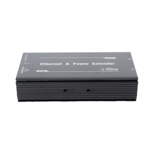 Epcom Titanium TT-8001TPOE (POE 600 METERS) Transmitter for TT-8001R PoE Extender / 1 Port for video reception and power supply (PoE) / IDEAL FOR DOMES AND IP CAMERAS / Cascading Connection / Supports 60 W PTZ's / Supports IEEE802.3af/at