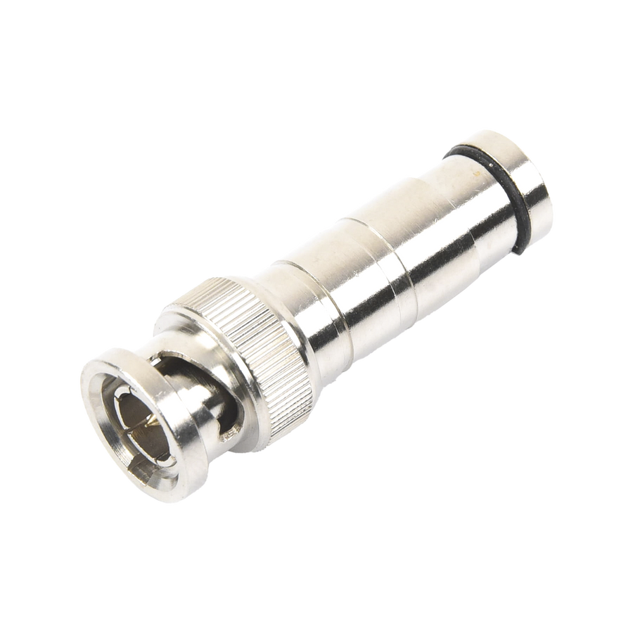 Epcom Titanium TT-RG-16 75 Ohm Axial Compression BNC Male Connector for RG-59/U Coaxial Cable, Nickel/ Gold/ PTFE.