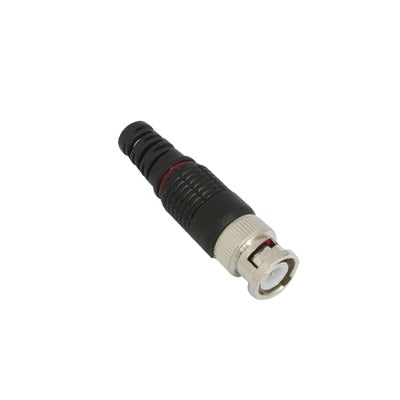 Epcom Titanium TT-RG-97 75 Ohm Straight BNC Male Connector with Black Relief Plastic Base for RG-59/ RG-6, Nickel/ Gold/ PTFE.