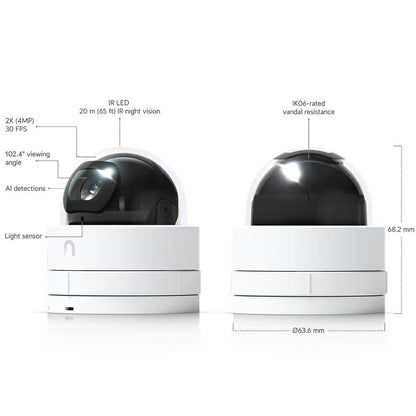 Ubiquiti UVC-G5-Dome-Ultra 2K HD PoE Indoor Camera AI Detection Night Vision Tamper-Resistant