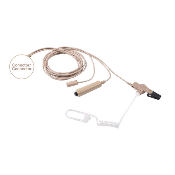 Otto V1-10283 Tan Three Wire Mini-Lapel Microphone-Earphone Professional Kit 3 wire for Motorola radios EP350/450/450S, MAG ONE A8, Hytera TC500/600