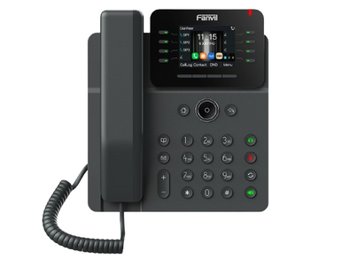 Fanvil V62W Wi-Fi Business IP Phone 2.8" Color Screen 12 SIP Lines 6-Way Conference Dual Gigabit Ports PoE Wi-Fi 6 Bluetooth 5.4