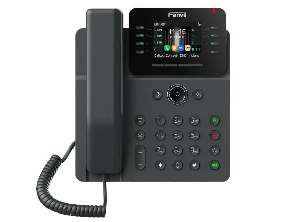 Fanvil V62W Wi-Fi Business IP Phone 2.8" Color Screen 12 SIP Lines 6-Way Conference Dual Gigabit Ports PoE Wi-Fi 6 Bluetooth 5.4
