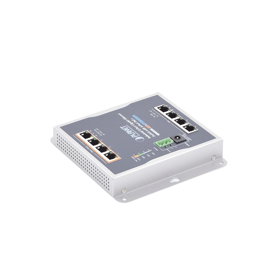 Planet WGS-804HP Industrial 8 Gigabit Ports Wall Switch with 4 PoE+ 802.3at Ports 120W and 4 Ethernet Gigabit