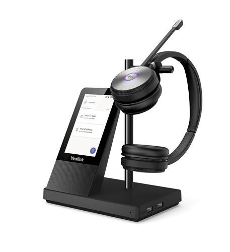 Yealink WH66-DUAL-TEAMS DECT Headset Touchscreen Base Qi Charger USB Hub 160m Range UC Ready