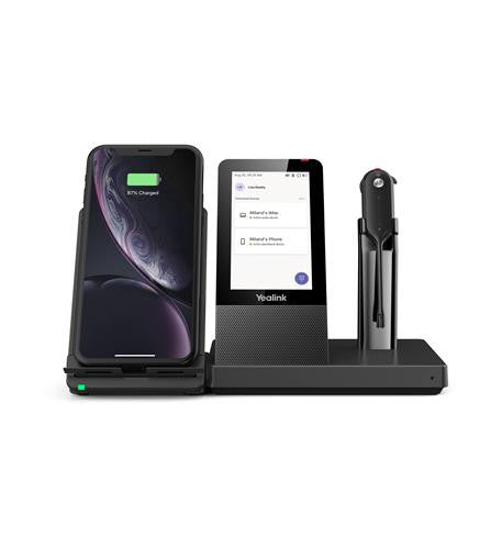Yealink WH67-TEAMS Convertible DECT Headset Touchscreen Base Qi Charging USB Hub UC Certified