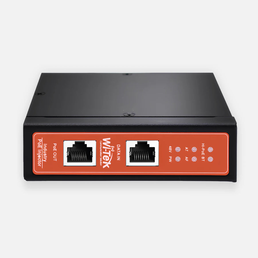 Wi-Tek WI-POE58-BT-I-DC Industrial PoE Injector PoE Output Up to 90W Metal DIN