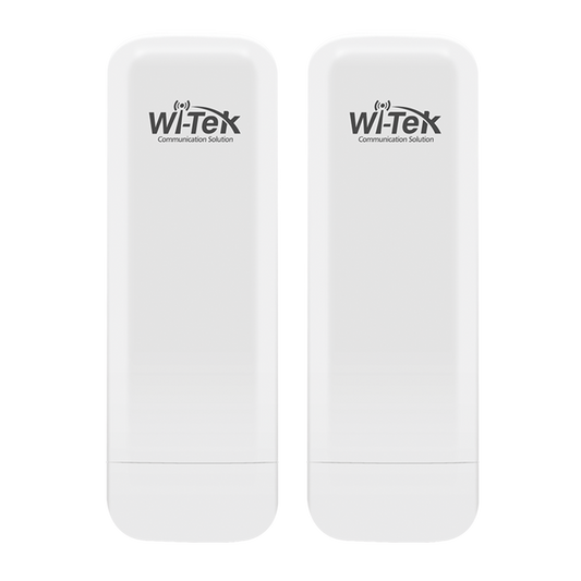 Wi-Tek WI-CPE513P-KIT-V3 Wireless Transmitter Kit, up to 3.1 miles ideal for video surveillance, 5 GHz, up to 300Mbps, 13dBi, IP65, Plug and Play, 60° Beamwidth, Cloud management.