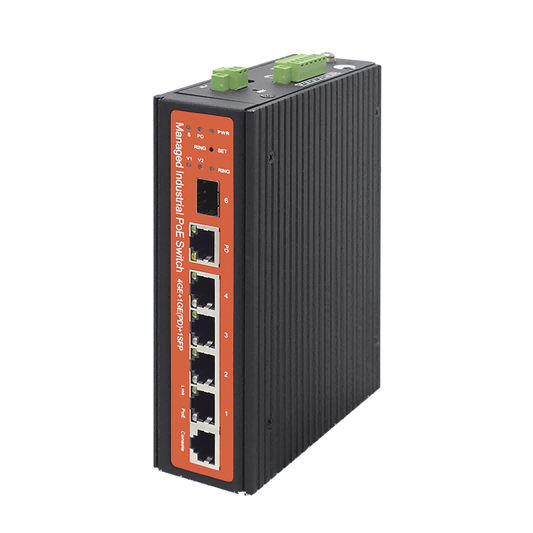 Wi-Tek WI-PMS305GF-I Rugged Power & Connectivity: Wi-Tek WI-PMS305GF-I Industrial PoE Switch with 24/48V Mixed 802.3af/at/bt PoE, SFP Uplink, Extreme Temperature Support & 6kV Surge Protection