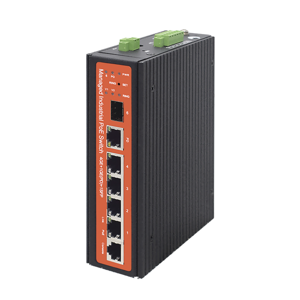 Wi-Tek WI-PMS305GF-I Rugged Power & Connectivity: Wi-Tek WI-PMS305GF-I Industrial PoE Switch with 24/48V Mixed 802.3af/at/bt PoE, SFP Uplink, Extreme Temperature Support & 6kV Surge Protection