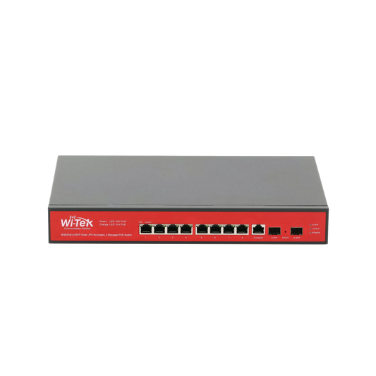 Wi-Tek WI-PMS310GF-UPS-PLUS Solar 10-Port Gigabit Managed PoE Switch with Integrated Controller for Solar Panels and Batteries, 150W Power Budget / Ideal for Outdoor Cabinet Installations
