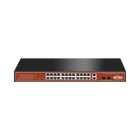Wi-Tek WI-PS526G 24-Port PoE CCTV Switch with Hi-PoE - 60W Ports, 2x SFP Combo, 250m Long-Range, Plug & Play