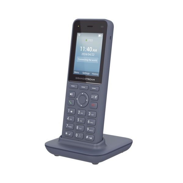 Grandstream WP826 Cordless Wi-Fi IP Phone WP826 / Dual-band Wi-Fi 6 / Advanced Roaming / HD Voice with Opus / 4-way Voice Conferencing / Push-to-Talk Function / Bluetooth and Emergency / 3000mAh Battery with 12 Hours Talk Time