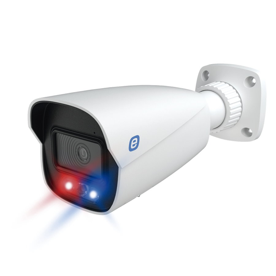 Epcom XB82T-GEN3 Bullet IP 8MP / POE / 24/7 Color Image / 98ft (30m) Smart Dual Light (White Light + IR) / WDR (120dB) / Micro SD / IP66 / 2.8 mm Lens / Cloud Video Recording / Metal / Red and blue strobe / Integrated Siren / Two way audio