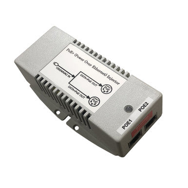 Tycon 100-240VAC Autoranging IN. 2 Port Dual 802.3at Gigabit PoE Injector. Surge Protected. US Power Cord