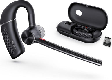 Yealink BH71 Workstation Pro Bluetooth Headset for Office Phone 4-Mic Noise Cancellation 10-Hour Talk Time USB Hub Qi Wireless Charging