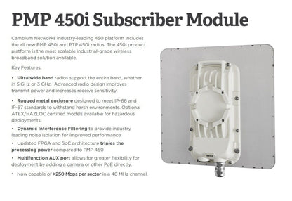 Cambium Networks C050045C002C PMP450i 5GHz SM, Integrated High Gain Antenna