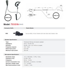 Txpro TX-110N-M06 Motorola Replacement Earpiece Lapel Microphone Adjustable Radios