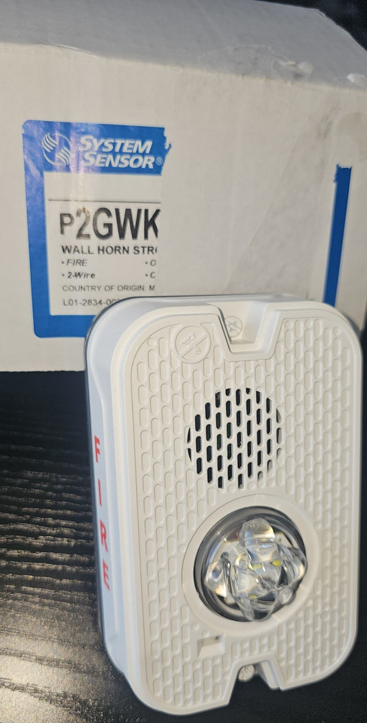 System Sensor P2GWKLED Horn Strobe LED White Wall Outdoor