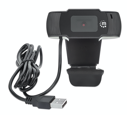 Manhattan 462006 USB Webcam 1080p Full HD Built-in Microphone Plug and Play For Video Conferencing